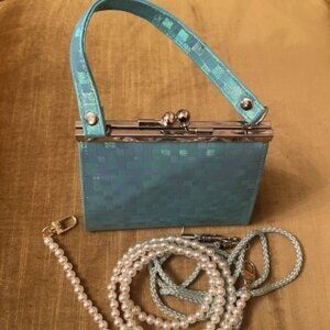 EUC - Electric Blue Y2K handheld tote bag